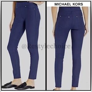 Michael Kors Women's Navy True Blue Stretch Pull-on Trousers Pants Size S